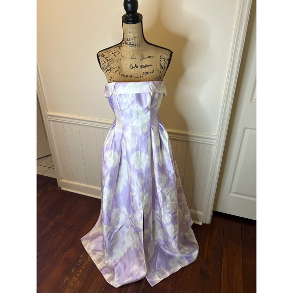 Sachin & Babi Brielle Gown Strapless Scatter Floral Violet Ice Purple Size 0 - Picture 4 of 13